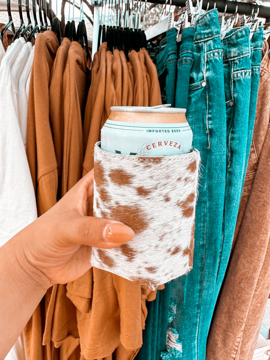 RANCHN’ COWHIDE KOOZIE