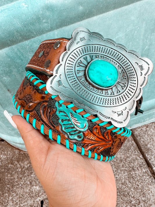 TROPICAL LEATHER BELT